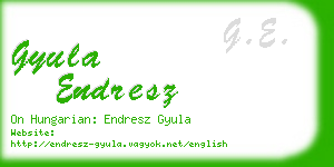 gyula endresz business card